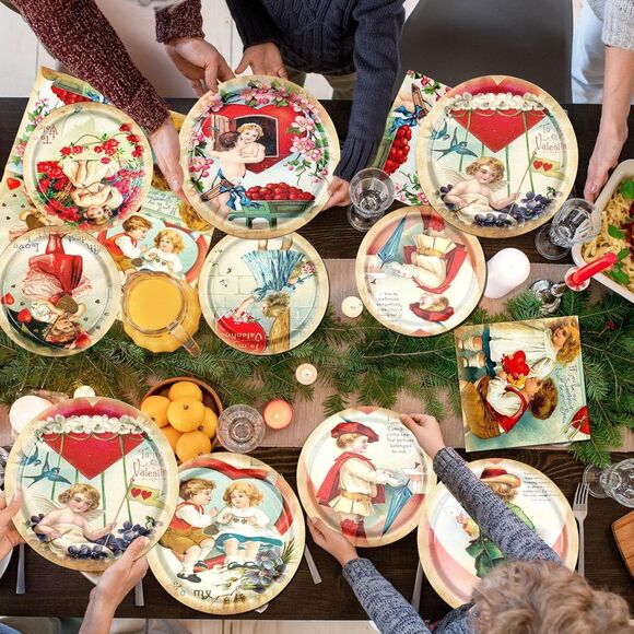 NEW Valentine's Day Party Supplies, Vintage Valentines Tableware (4191) - Picture 5 of 6